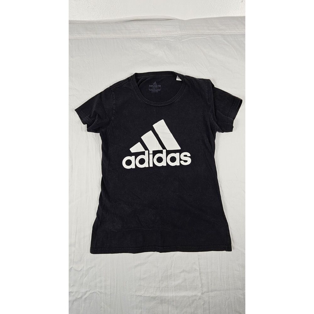 Adidas Amplifier Tee Size XS Black White Big Logo Short Sleeve Crewneck T-Shirt